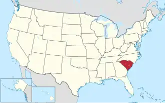 Location of South Carolina within the United States