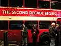 London Routemaster bus in the Mini USA booth