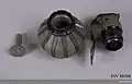 The three main components of shgr 07. Propelling bottom plug left, blast body centre and fuze mechanism to the right