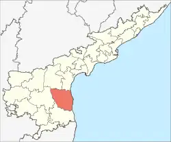 Location of Sri Potti Sriramulu Nellore district in Andhra Pradesh