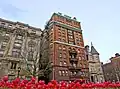 The facade of the historic Stafford apartment building