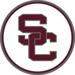 Interlocking maroon letters: "S" and "C"