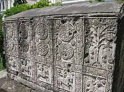 Richly decorated Zgoća stećak