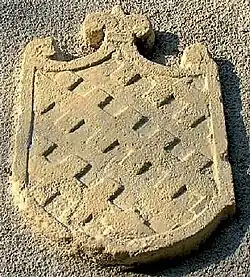 Stone coat of arms on the facade of Villa Trissino in Tezzon, between Cornedo and Castelgomberto (16th century).