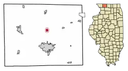 Location of Cedarville in Stephenson County, Illinois.