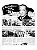 Advertisement for Monel with a portrait of Otto.&nbsp;K.&nbsp;Eitel, 1937.
