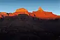Sunset on Brahma Temple (left), Zoroaster Temple (right)