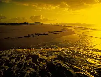 Sunset over the beach at Tully Heads, 1984