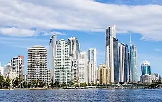 Surfers Paradise, as seen from Nerang River