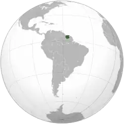 Location of Suriname