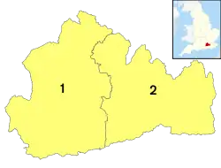 East Surrey (2) shown within Surrey