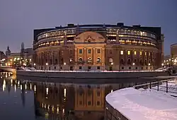 At night