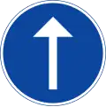 Direction to be followed (go straight ahead)