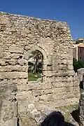 Cella wall, window likely inserted when converted into church