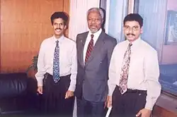 T.Srinivasa Rao and R.Gnanasegaran meeting with Kofi Annan, Secretary General UNO