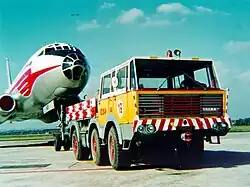 A Tatra T813 6x6 Airport tug