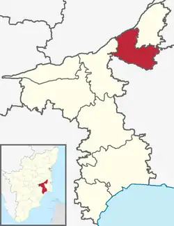 Location of Kumbakonam taluk in Thanjavur district