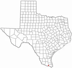 Location of Mercedes, Texas