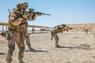 Norwegian Task Force Viking soldiers train near Al Asad Airbase during the Iraqi intervention, 29 March 2021