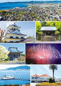 Panorama of Tateyama Tateyama Castle Awa Shrine Awa Kokubun-ji Fireworks at Tateyama Port Tateyama Port Tateyama Station