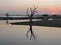 View over Taungthaman Lake from bridge
