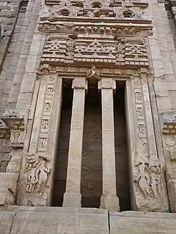 One of the four entrances of the Teli ka Mandir. This Hindu temple was built by the Pratihara emperor Mihira Bhoja.[32]