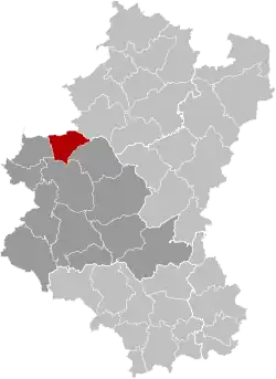 Location of Tellin in Luxembourg province