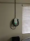 A newly installed NACS-compatible AC High Powered Wall Connector