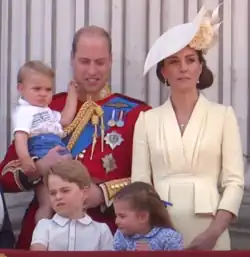 Prince William, later Prince of Wales, in military regalia with his family