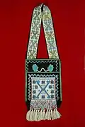Ojibwa bag with decorative beadwork; this particular bag was probably made for a child