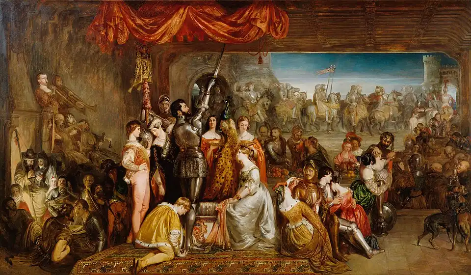 The Chivalric Vow of the Ladies of the Peacock by Daniel Maclise, 1835