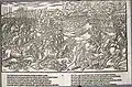 Plate 9. The English army puts the Irish army to flight. The piper is cut down with his pipes beside him.