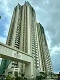 A residential high-rise building complex.