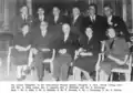 The Latvian Delegation to the International Peasant Union's Congress in Paris, France. Sitting from left Mrs.A.Silde, A.Blodnieks, E.Lappuke, Mrs.Z.Blodnieks, Mrs.E.Kronbergs. Back - Mr.A.Silde, Mr.A.Abakuks, Mr.Kalnins