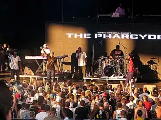 The Pharcyde performing together at the Rock the Bells festival in 2008.
