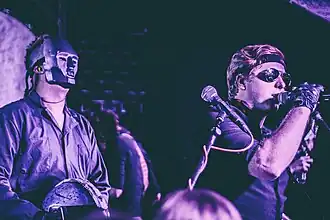 Two members of the Protomen performing in Austin, Texas