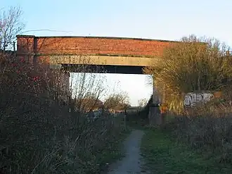 Cyclepath under the road bridge