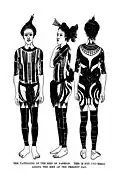 "The Tattooing of the Men of Fashion," drawing by Furness. Illustration from The Island of Stone Money: Uap of the Carolines (1910).