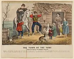 Lithography from 1870 by Currier and Ives after the painting Washburn