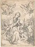 The Virgin and Child Surrounded by Little Angels in the Clouds (circa 1590)