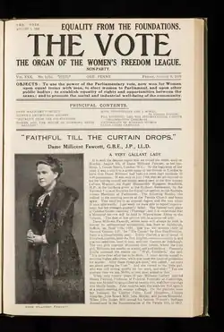 The Vote. August 9, 1929 - front cover