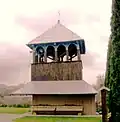 The bell tower at the Greek Catholic Church of the Blessed Virgin Mary