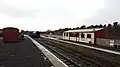 Looking towards the buffer stop along the station platforms