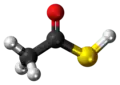 Ball-and-stick model of the thioacetic acid molecule