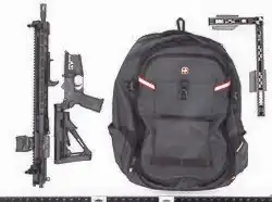 The rifle and backpack used by Crooks at the assassination attempt