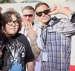 Three Loco in 2013; left to right: Andy Milonakis, Jody Christian (Riff Raff); Simon Rex (Dirt Nasty)