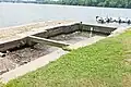View of downstream gate pocket where the canal joins the Potomac River
