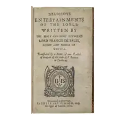 Title page of Pudentiana Deacon Delicious Entertainments of the Soule 1632