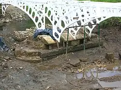 Repairs underway to the central pier and cutwaters
