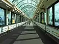 The glazed bridge linking Trafford Palazzo to The Trafford Centre